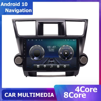 10 tolli Stereo Multimeedia Mängija autoraadio Toyota Highlander 2008-2013 Android 11 carplay 2Din 6+128G Navigatsiooni GPS 8core