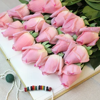 10 Tükki Roosi pungad, Lilled Koju Pulm Teenetemärgi Reaalne Touch Kvaliteediga Kunstlikud Lilled Roos kandelehtede jõulud roos (rosa