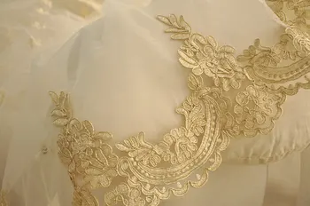 3 Meetrit luksuslik kuld alencon pits sisekujundus vintage stiilis tikitud kulla sisekujundus pits pulm kleit pits