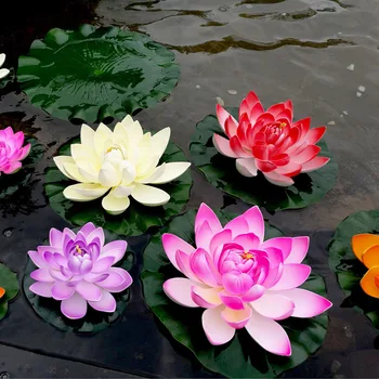 3tk Tiik Simulatsiooni Lotus Kunstlik Taim EVA Kodu Aias DIY Akvaariumi Dekoratiivne Lill Võltsitud Lotus Hulgimüük