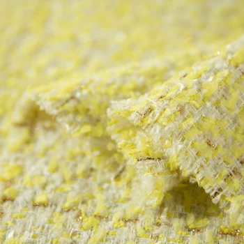 50x145cm Prantsusmaa Kuld Traadiga Lindi Võre Lõng Värvitud Põimitud Tweed Kangast Naine Sügis Jakk Kleit Sobib Mantel DIY Õmblemine