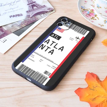 IPhone Atlanta pardakaart Esimene Klass Õhu lennupileteid Label Lennu Reisi Prindi Pehme Matt Apple iPhone Kohtuasjas