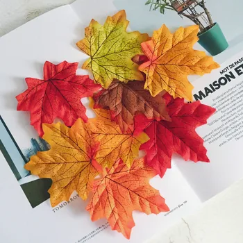 Simulatsioon Maple Leaf Sügisel Decor Foto Rekvisiidid Kunstlik Jätab Home Decor Siidist Lilled Pidulik Pool Söögilaud Decor