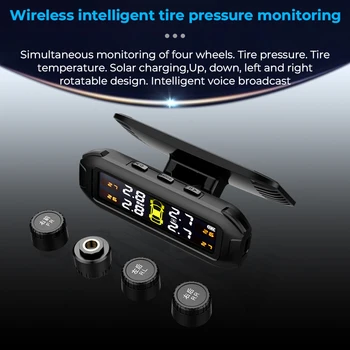 Smart Auto TPMS rehvirõhu Jälgimise Süsteem Solar Power Digitaalne TMPS LCD Ekraan, USB-Auto Turvalisus Alarm rehvirõhu Andur