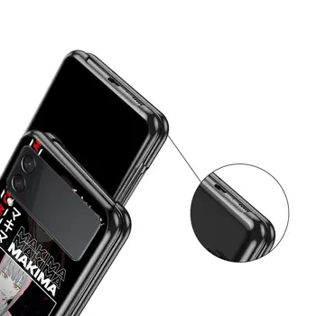 Anime Mootorsae Mees Pochita Telefon Case for Samsung Galaxy Z Flip 3 4 5G Musta Tagaistme Mobile Shell Kõva PC Coque Kaitsta Kate 3