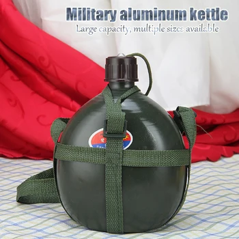 1-3L Võimsus Armee Roheline Alumiinium Veekeetja Hiina Sõjalise vee pudel Kaasaskantav Väljas sport pudel Rihm