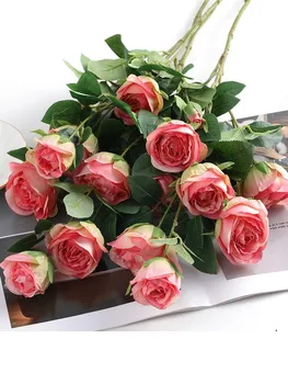 1 Kimp 5 Pead, bulgaaria Roos Lilled Silk Võltsitud Lille DIY Kodu Aias Pulm Teenetemärgi Simulatsiooni Roosid
