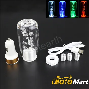 10cm Auto-styling LED Värvi muuta Kristall, Mull käiguvahetuse Nupp Manual) Käigukangi Stick USB-Liides Laadija