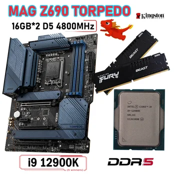 12900K MSI Z690 TORPEEDO Emaplaadi LGA 1700 PROTSESSOR Intel Z690 Combo i9 12900K CPU Desktop Z690 Mängude Emaplaadi DDR5 4800MHz 32GB