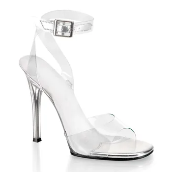 12cm läbipaistev stiletto seksikas alasti kingad, läbipaistva moeshow professionaalne etapi raja mudeli sandaalid
