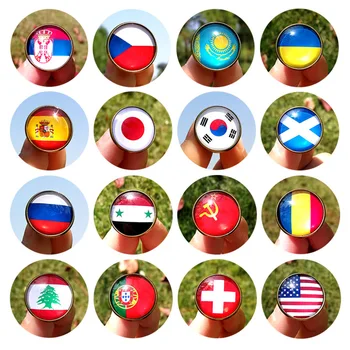 1TK Maailma Lipud, Logo Kasti Paiga Crystal Nuppu Pin Väljuvad rõivamanused populaarne tarvikud