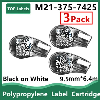 1~3PK M21-375-7425 Kõrge Kvaliteedi Ja Selguse,Must Valge Polüpropüleenist Silt Kassett Märke Labeller,Pihuarvutite Label Printer
