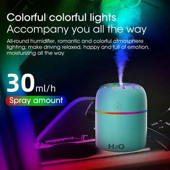 300ml Kaasaskantav USB Õhu Niisutaja Ultraheli Aroma eeterlik Õli Hajuti Lahe Udu Puhastaja Aroomiteraapia Autoga Koju