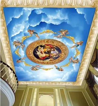 3d lae murals tapeet custom foto mittekootud ruum 3d, seina murals tapeet seinte 3 d Euroopa ingel taevas maali