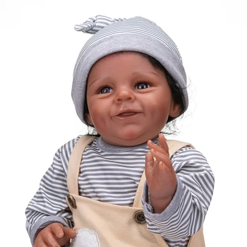 55CM Uuestisündinud Nukk Shaya Tumepruuni Naha African American Baby Boy Magus Nägu Armas Oddler Nukk 3 Kuu jooksul Päris Beebi Suurus