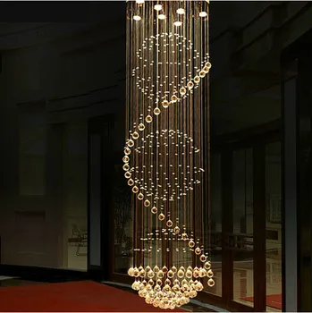 6/8/13 Luxury Crystal Led laelambid Pikk Trepp Crystal Kuppel Lae Lamp,Europe Hotel foyer elutoas Rippus Kerge