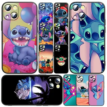 Anime Multikas Lilo & Stitch Telefoni Puhul Apple iPhone 14 13 12 11 SE XS-XR-X 7 8 6 mini Plus Pro MAX Pehme Funda Must Kate