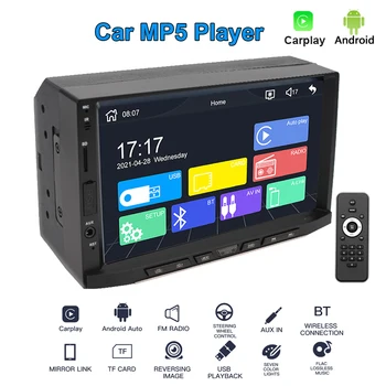 Audio Raadio Auto MP5 Mängija Auto Tarvikud Sisseehitatud GPS Navigatsiooni Carplay Android 7 Värvid Backlight BT 5.0 7