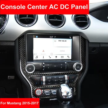Auto Disain Carbon Fiber Konsooli Center AC DC Raami Sisekujundus Kleebis Ford Mustang 2015-2017 kliimaseade siseviimistlus