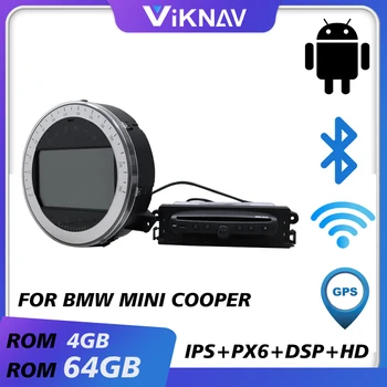 auto gps navigatsiooni-video multimeedia pleier BMW Mini Cooper 2006-2012 android auto raadio car audio tape recorder ekraan