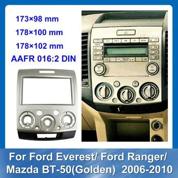 Autoraadio Sidekirmega paigaldusraam Komplekt Ford Everest Ranger Mazda BT-50 2006-2010 Kuldne Auto refitting Bezel MUST HÕBE