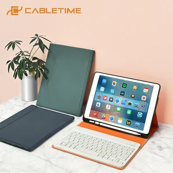 CABLETIME iPad 7th 8th 10.2 Põlvkonna Klaviatuuri Juhul Bluetooth Ei hiline koos Pliiatsi Hoidja iPad 2019 2020 Juhul C394
