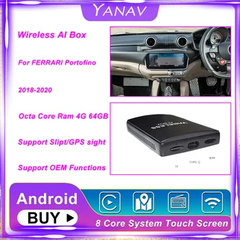 Carplay Traadita Ai Box Dual Bluetooth Android FERRARI Portofino 2018-2020 Auto Auto Raadio Multimeedia Mängija Smart Box HDMI