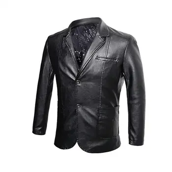 casual meeste riided bleiser High-end brändi meeste lukuga nahast jakk mees multi-värvi vabaaja PU nahast jakid khaki must 3XL 0