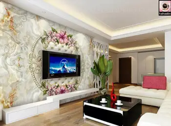 Custom 3D Seinamaaling Tapeet Euroopa Stiilis Marmorist lily Seina Maali magamistuba, elutuba TV taustapildina luksus decor