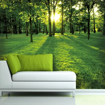 Custom HD 3d tapeet seinamaaling kolmemõõtmeline roheline metsa metsa-maastiku seinamaaling elutoas kodu kaunistamiseks tapeet