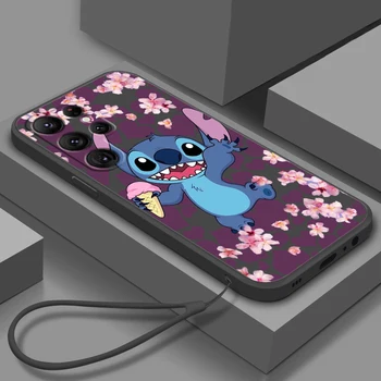 Disney Stitch Cute Cartoon Telefoni Puhul Samsungi S21 S22 S20 FE S10 Lisa 20 10 Pluss Lite Ultra 5G Funda Vedelik Trossi Kate