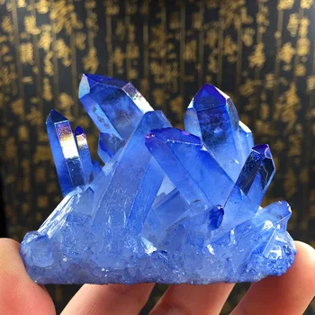 Eripakkumine füüsiline väike tükk sinine kristall klastri originaal kivi teenetemärgi degaussing puhastamine proovide kogumine
