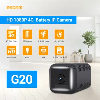 ESCAM G20 1080P Full HD Laetav Aku PIR Alarm 4G Sim-Kaamera, kahesuunaline Audio