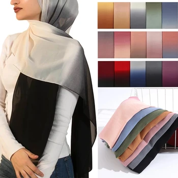 Hijab Sifonki Ombra Sall Gradient Värvi Pikk Suurrätikud Mull Paks Wrapid Headscarf Foulard Kõrge Kvaliteedi Islami Sallid Sall