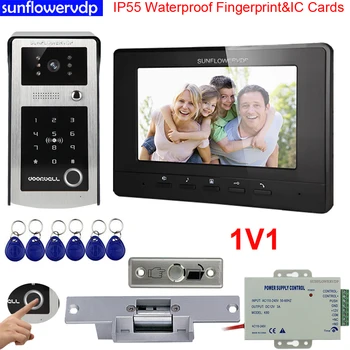IP55 Veekindel Kodu Intercom Sõrmejälje IC-Kood Elektroonilise Uksehoidja Kaameraga 7