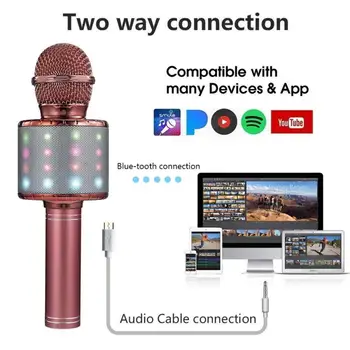 Kondensaator Mikrofon Bluetooth-Mikrofoni Käeshoitav Mikrofon Kõlar Karaoke Music Player Ringhäälingu Integreeritud