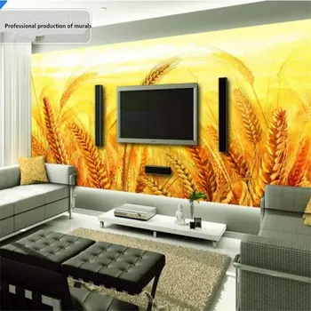 Kuldne kollane nisu TV taust seina professionaalne tootmise seinamaaling tapeet kohandatud plakat, foto seinale