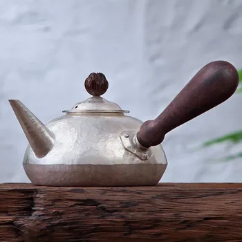 Käsitöö Hõbe Teekannu Kuuma Vee Katel Vintage Sooja Veini Kannu Metal Kohvi Pot Set Hiina Teekannud Ilus Teekann 0