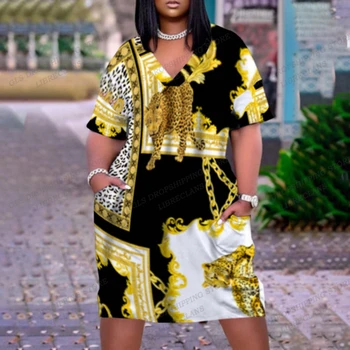 Leopardi Kleit Midi Lühikesed Varrukad Seksikas Aafrika Kleidid Pool Õhtul Max Kett Kleit Naiste Mood Elegantne Sundress V-kaeluse Uus Suur