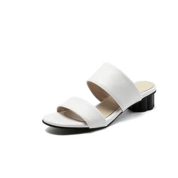 Liiga Suured Suured Suurused Lihtne sandaalid paksud kontsad kõrged kontsad sandaalid naiste kingad naine suvel daamid