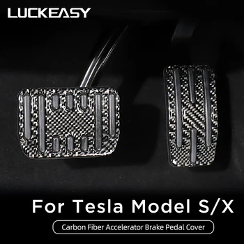 LUCKRASY Jaoks Tesla Model X Mudelid Tarvikud Alumiinium Gaasi-Piduri Bracket Pedaali süsinikkiust Jala gaasipedaalilt