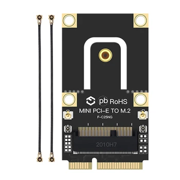 M. 2 NGFF Mini PCIE Traadita Adapter Converter With IPEX 4 Antenni Wifi6 AX210 AX200 9260 5.0 Bluetooth Kaart