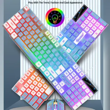 Mehaaniline Klaviatuur 104 Võtmed Hotswap 60% Paigutuse RGB Taustavalgustusega Gaming Klaviatuuri Puding Keycap Lineaarne Punane Lüliti TK