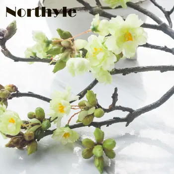 Northyle Reaalne Touch Kõrge Kvaliteedi Sakura Kunstlikku Lille Võltsitud Cherry Blossom Filiaalid Pulm Teenetemärgi