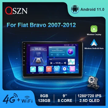 QSZN Android 11 autoraadio Fiat Bravo 2007-2012 DVD-Video, Multimeedia Mängija, GPS Canbus Carplay Auto 8+128G IPS Stereo