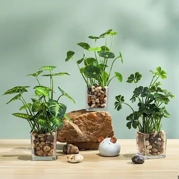 Roheline Taim Kunstliku Planter Lill Siseministeeriumi Teenetemärgi Kunstliku Jätab Poti Taime Bonsai Võltsitud Kapseldatud Lill Garden Ornament