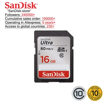 Sandisk Originaal SD Card Mälukaart Micro SD Kaarti Lugeda Kiirus 80 MILJONIT/S 16GB 32gb 64GB 128GB Kaamera 10 aastat garantii