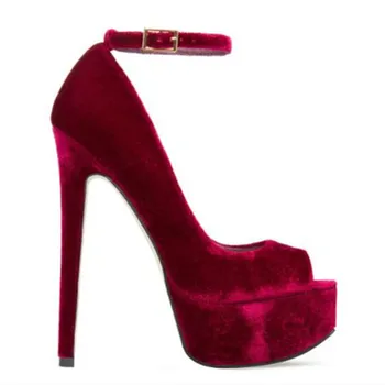 SHOFOO kingad Mood naiste kõrge heelsPeep varba pumpsHeel kõrgus umbes 15 cm, Pahkluu lukk Daam kingad moeshow pidulik kingad
