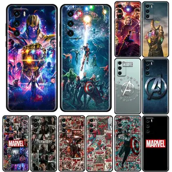 Silikoon Telefoni Puhul Huawei P30 P40 20 10 Lite P50 Pro P Smart Z 2019 Pehme TPU tagakaas Coque Avengers Marvel Comics Logo