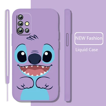 Stitch Armas Anime Telefon Case For Samsung Galaxy A73 A53 A33 A52 A22 A32 A71 A51 A21S A03S 4G 5G Vedelik Trossi Kate Coque Capa